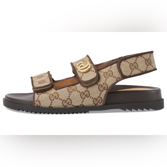 Gucci Double G Sandal Beige Ebony size 35 771575 G1730 9755 - Picture 2 of 11